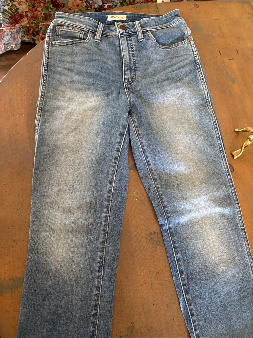 MADEWELL 29 CURVY roadtripper Light Wash Straight Jeans denim - Light Blue wash - Picture 5 of 7